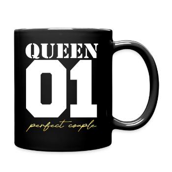 King and Queen Queen couple white and gold - Tasse einfarbig - Schwarz - Rechts