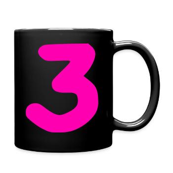 3 years birthday pink - Full Colour Mug - black - Right