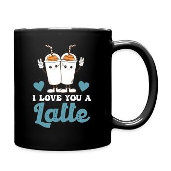 I Love You A Latte - Full Colour Mug - black - Right