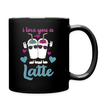 Je t’aime un latte - Mug uni - noir - Droite