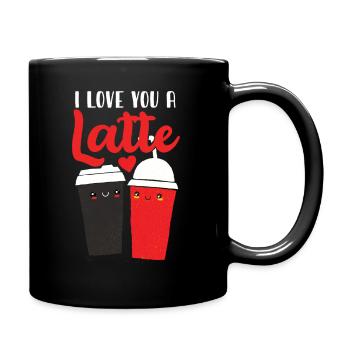 Je t’aime un latte - Mug uni - noir - Droite