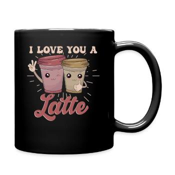 Je t’aime un latte - Mug uni - noir - Droite