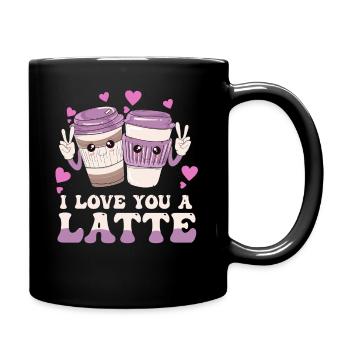 Je t’aime un latte - Mug uni - noir - Droite