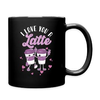 Je t’aime un latte - Mug uni - noir - Droite
