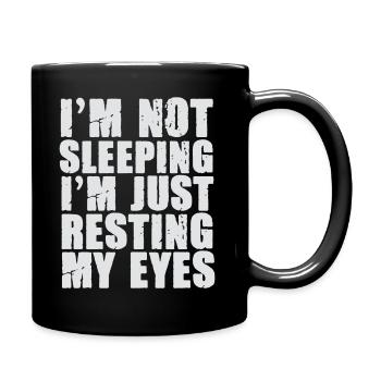 Je ne dors pas, je repose juste mes yeux - Mug uni - noir - Droite