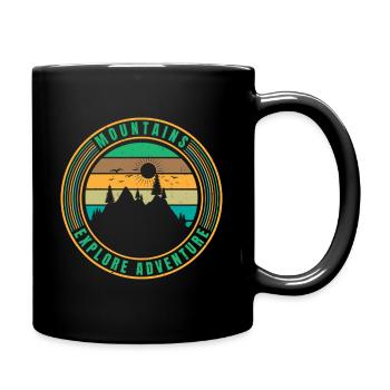 Mountains Explore Adventure - Tasse einfarbig - Schwarz - Rechts