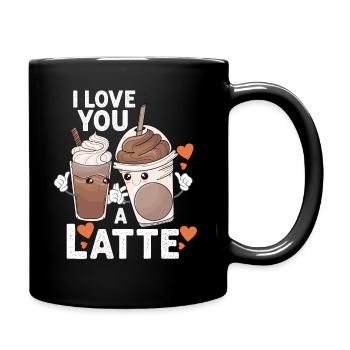 Je t’aime un latte - Mug uni - noir - Droite