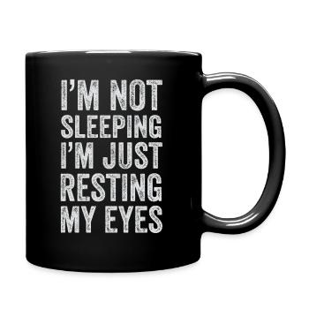 Je ne dors pas, je repose juste mes yeux - Mug uni - noir - Droite