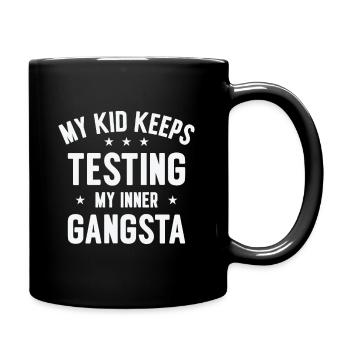Parenting Kinder Testen Familie Inner Gangster - Tasse einfarbig - Schwarz - Rechts