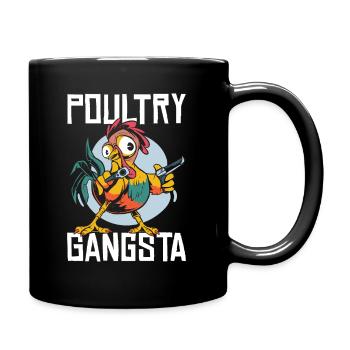 Mignon poulet gangsta volaille éleveur de poulet - Mug uni - noir - Droite