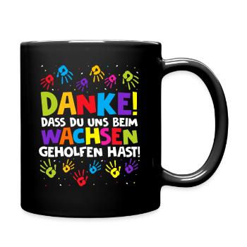 Danke, dass du uns beim wachsen geholfen hast! Kig - Tasse einfarbig - Schwarz - Rechts