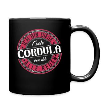 Cordula Geschenkidee Geschenk Geburtstag - Tasse einfarbig - Schwarz - Rechts