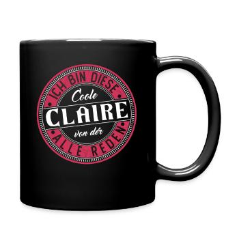 Claire Geschenkidee Geschenk Geburtstag - Tasse einfarbig - Schwarz - Rechts