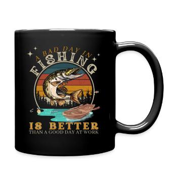 Schlecht geangelt ist besser als gut gearbeitet - Tasse einfarbig - Schwarz - Rechts