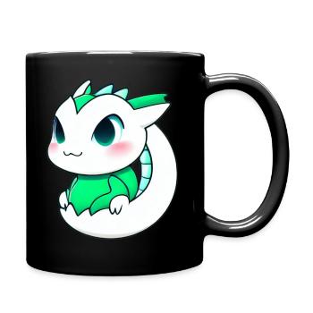 Cartoon Drache Feuer Fantasie Comic Drachen 4 - Tasse einfarbig - Schwarz - Rechts