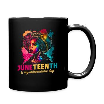 Juneteenth BLM Black Proud Woman Strong Black - Mug uni - noir - Droite