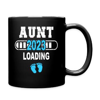 Aunt Announcement Pregnancy Pregnant Baby Gift - Tasse einfarbig - Schwarz - Rechts