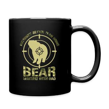 Hunting With Dad Bear Hunting Shooting Sport - Full Colour Mug - black - Right