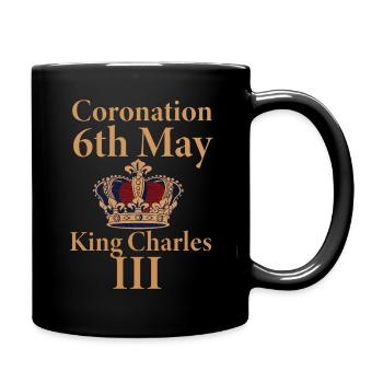 Krönung 6. Mai König Karl III. - Tasse einfarbig - Schwarz - Rechts