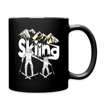 Père et fils Sports d’hiver pour tous les professionnels du ski - Mug uni - noir - Droite
