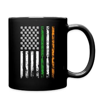 American Flag Patriotic St. Patrick's Day - Full Colour Mug - black - Right