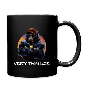 Very Thin Ice / Spruch / Kaffe Spruch - Tasse einfarbig - Schwarz - Rechts