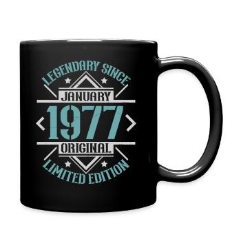 Legendär seit Januar 1977 limitierte Auflage - Tasse einfarbig - Schwarz - Rechts