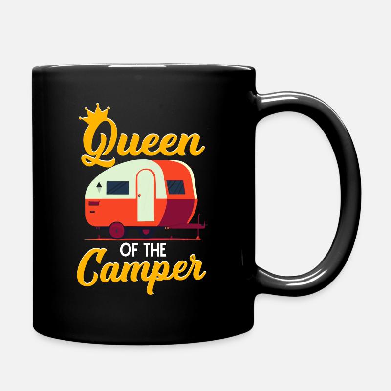Königin des Campers - Tasse einfarbig - Schwarz