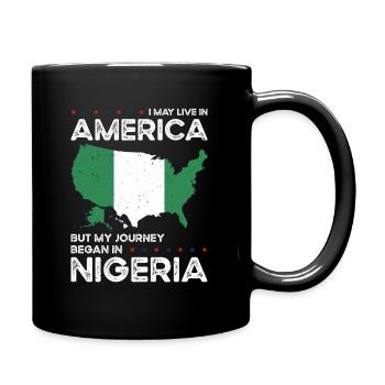 Born Nigerian Nigeria American USA Citizenship - Full Colour Mug - black - Right