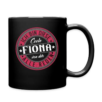 Fiona Geschenkidee Geschenk Geburtstag - Tasse einfarbig - Schwarz - Rechts