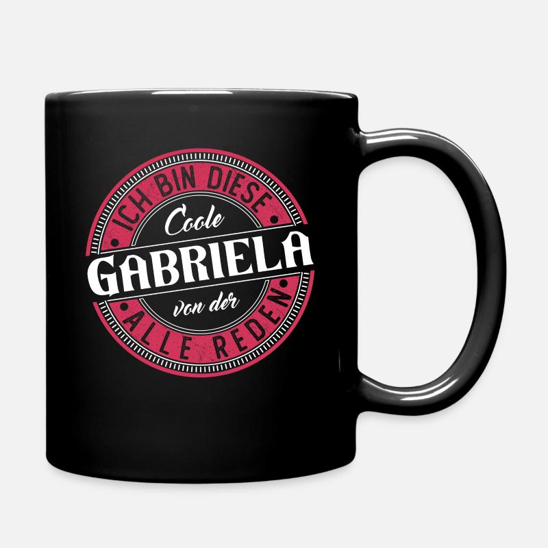 Gabriela Geschenkidee Geschenk Geburtstag - Tasse einfarbig - Schwarz