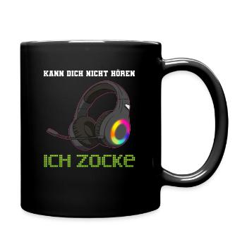 Can't hear you I gamble gamers - Full Colour Mug - black - Right