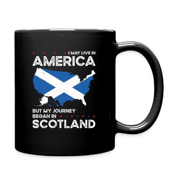 Born Scottish Scotland American USA Citizenship - Full Colour Mug - black - Right
