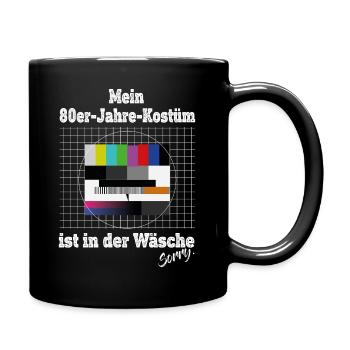 Testbild 80er Jahre Kostüm Ist In Der Wäsche Retro - Tasse einfarbig - Schwarz - Rechts