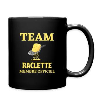 Team Raclette-Humor-Küche - Tasse einfarbig - Schwarz - Rechts