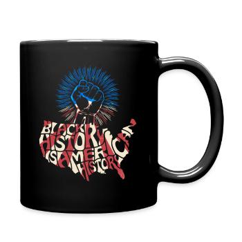 Slogan du drapeau du drapeau américain du Mois de l’histoire des Noirs - Mug uni - noir - Droite