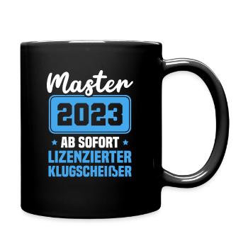 Masterarbeit bestanden Abschluss 2023 Master - Tasse einfarbig - Schwarz - Rechts