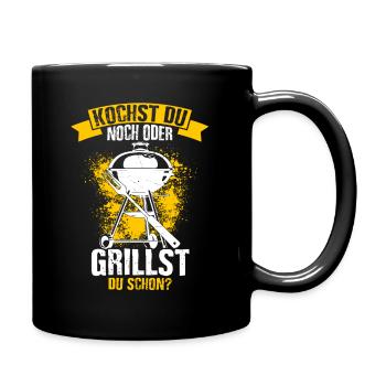 Grillen Besser Als Kochen Fleisch Liebe Geschenk G - Tasse einfarbig - Schwarz - Rechts