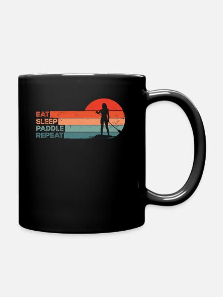 Lustiges Stand Up Paddling - Tasse einfarbig - Schwarz