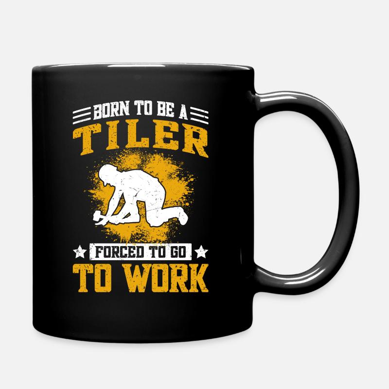 Carrelage et carrelage amusants - Mug uni - noir