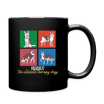 Huskys Die ultimativen Therapiehunde - Siberian Husky - Tasse einfarbig - Schwarz - Rechts