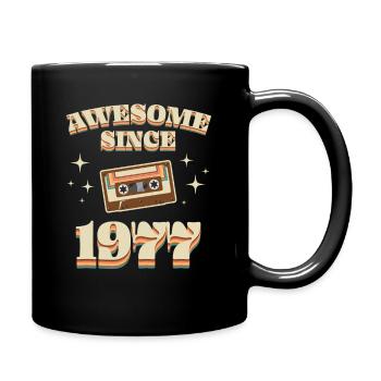 1977 Geboren Jahrgang Vintage Geschenkidee Retro - Tasse einfarbig - Schwarz - Rechts