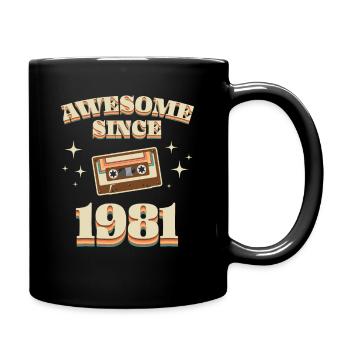 1981 born vintage vintage gift idea retro - Full Colour Mug - black - Right