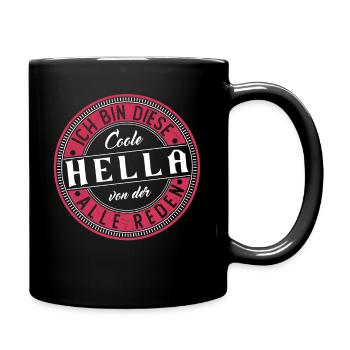 Hella Geschenkidee Geschenk Geburtstag - Tasse einfarbig - Schwarz - Rechts