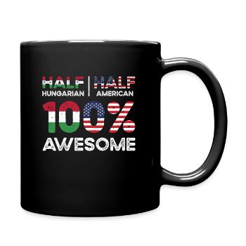 Born Hungarian Hungary American USA Citizenship - Full Colour Mug - black - Right
