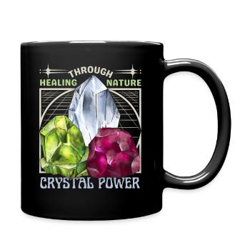 Healing Crystals, Esoteric, Crystal Power - Full Colour Mug - black - Right