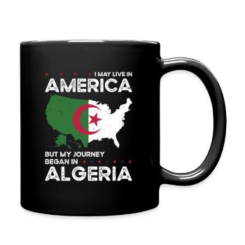 Born Algerian Algeria American USA Citizenship - Full Colour Mug - black - Right