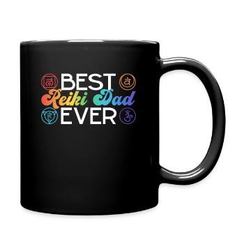 Reikimeister Papa Reiki Vater - Tasse einfarbig - Schwarz - Rechts