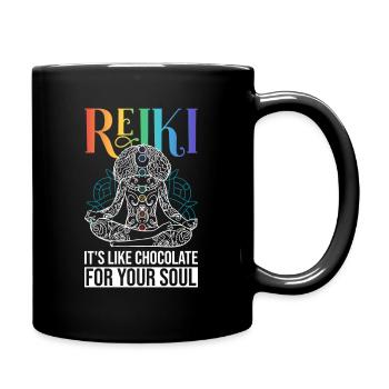 Spiritueller Reiki Chakra Eenergie - Full Colour Mug - black - Right