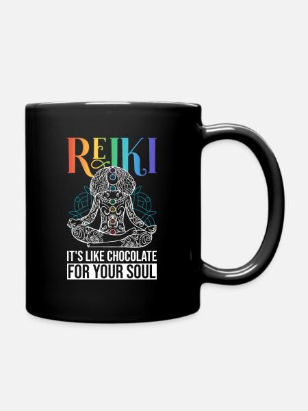 Spiritueller Reiki Chakra Eenergie - Full Colour Mug - black